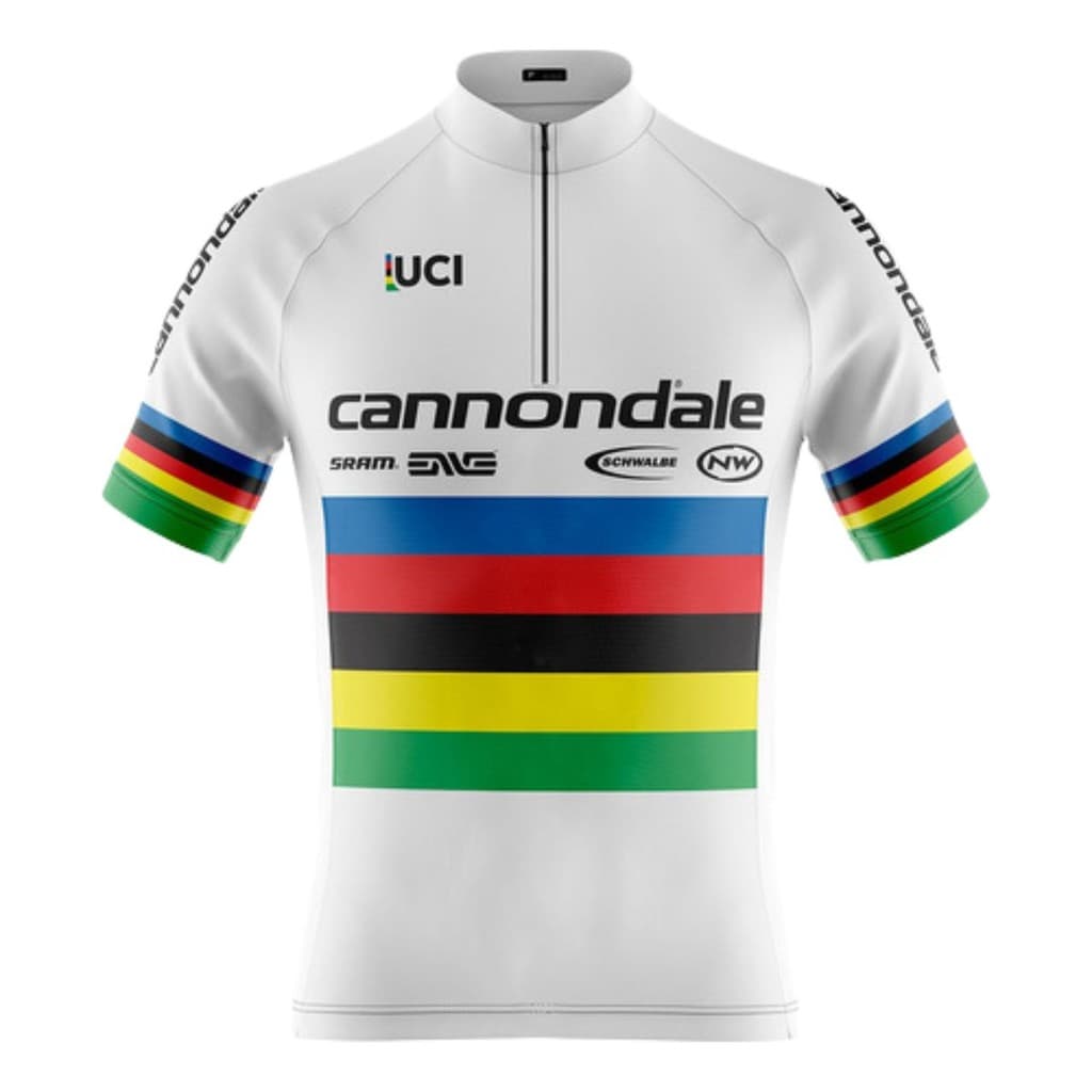 Camisa De Ciclismo Mountain Bike Manga Curta Masculina Cannondale Branca Proteção Uv+50