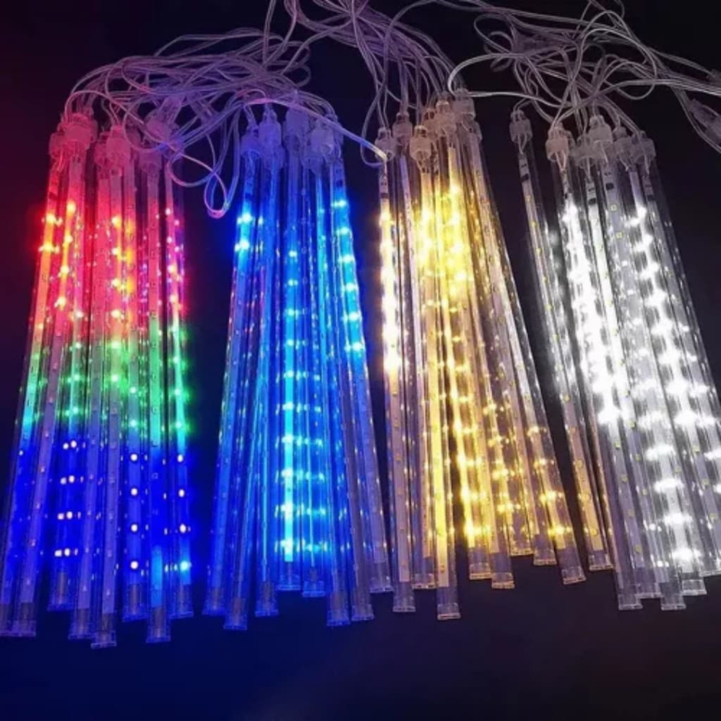 Meteoro Cascata Snowfall 8 Tubo Led Bastão Chuva Das Luzes Colorido Decoração Natal