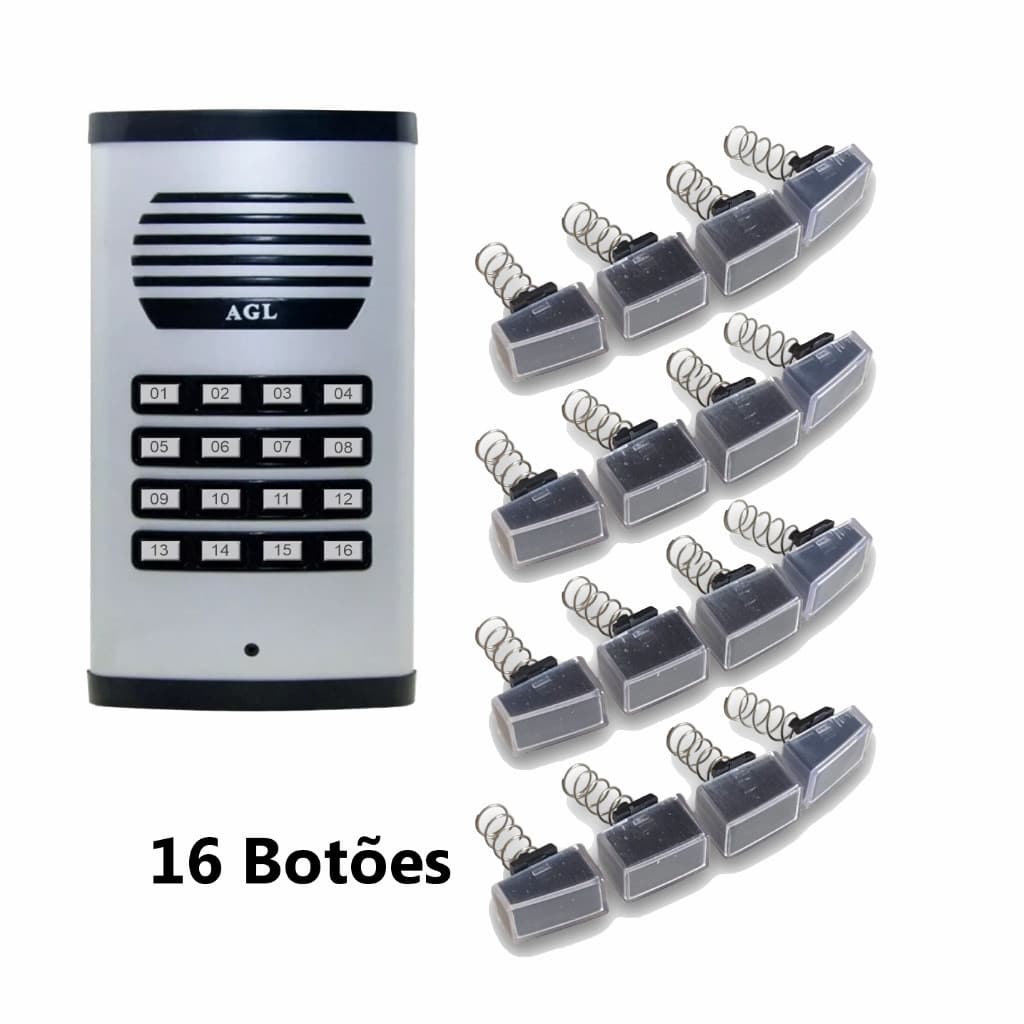 Kit 16 Botões Acrílico Porteiro Coletivo Botão Analógico Agl