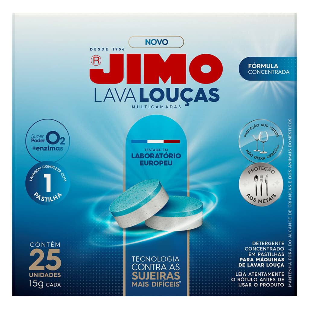 Jimo Lava Louça Multicamadas Detergente Desengordurante C/25