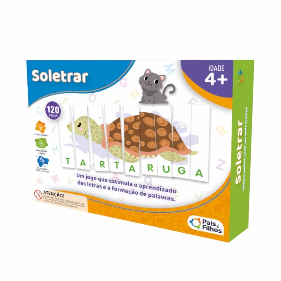 Jogo Infantil Educativo Escolar Aprenda A Soletrar 120 Peças