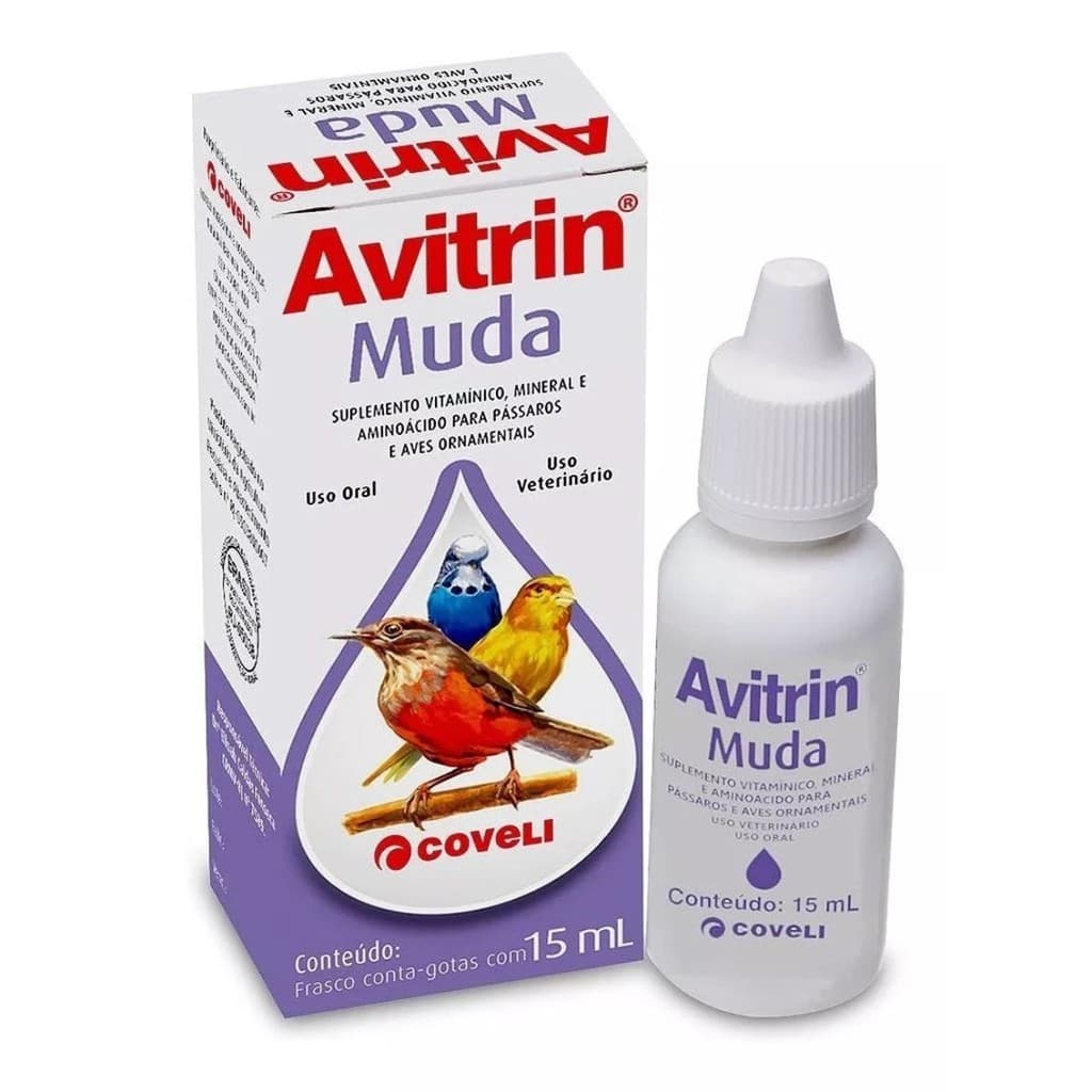 Avitrin Muda Suplemento para Pássaros 15 ml - Coveli
