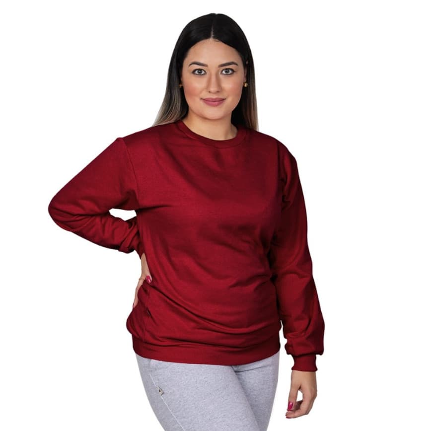 Moletom feminimo gola redonda flanelado liso variedades de cores algodão careca com ribana