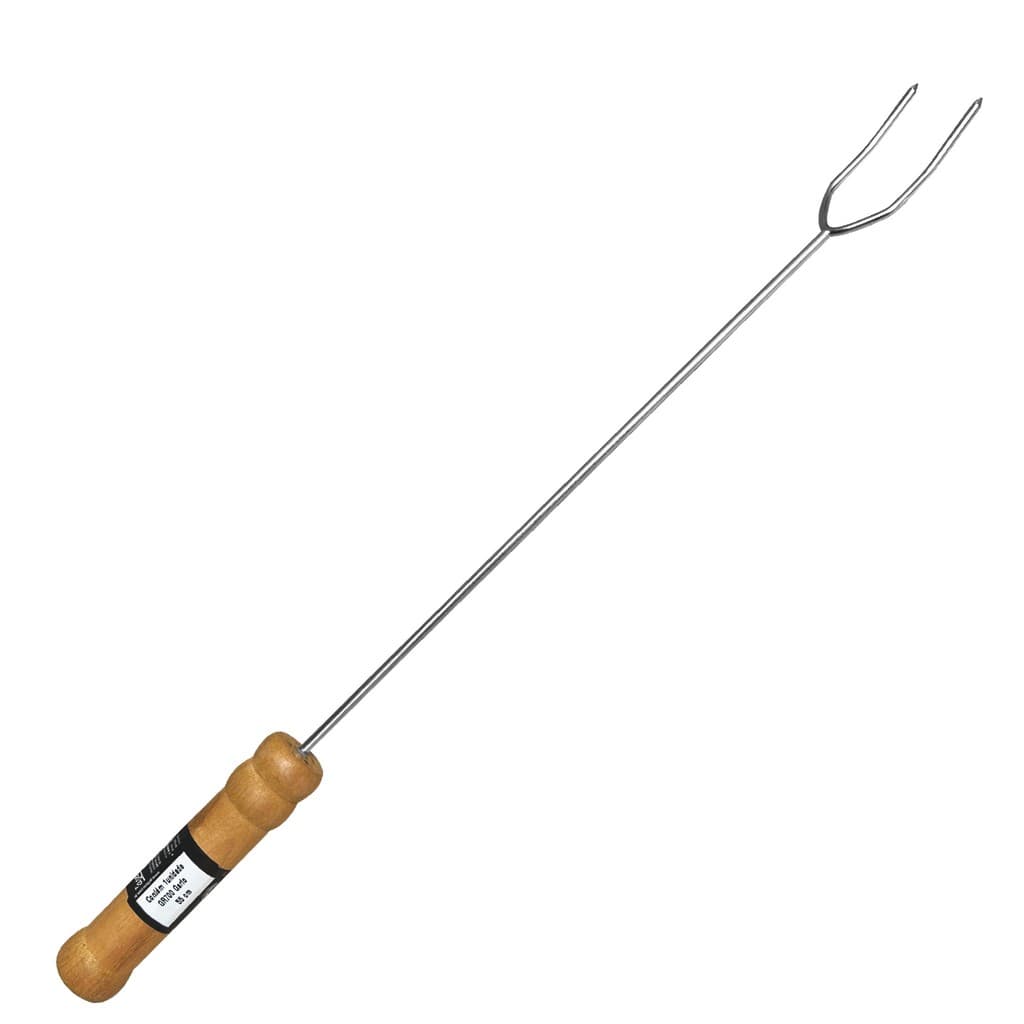 Garfo Churrasco Gaúcho Espeto Cabo Madeira Aço Cromado Profissional
