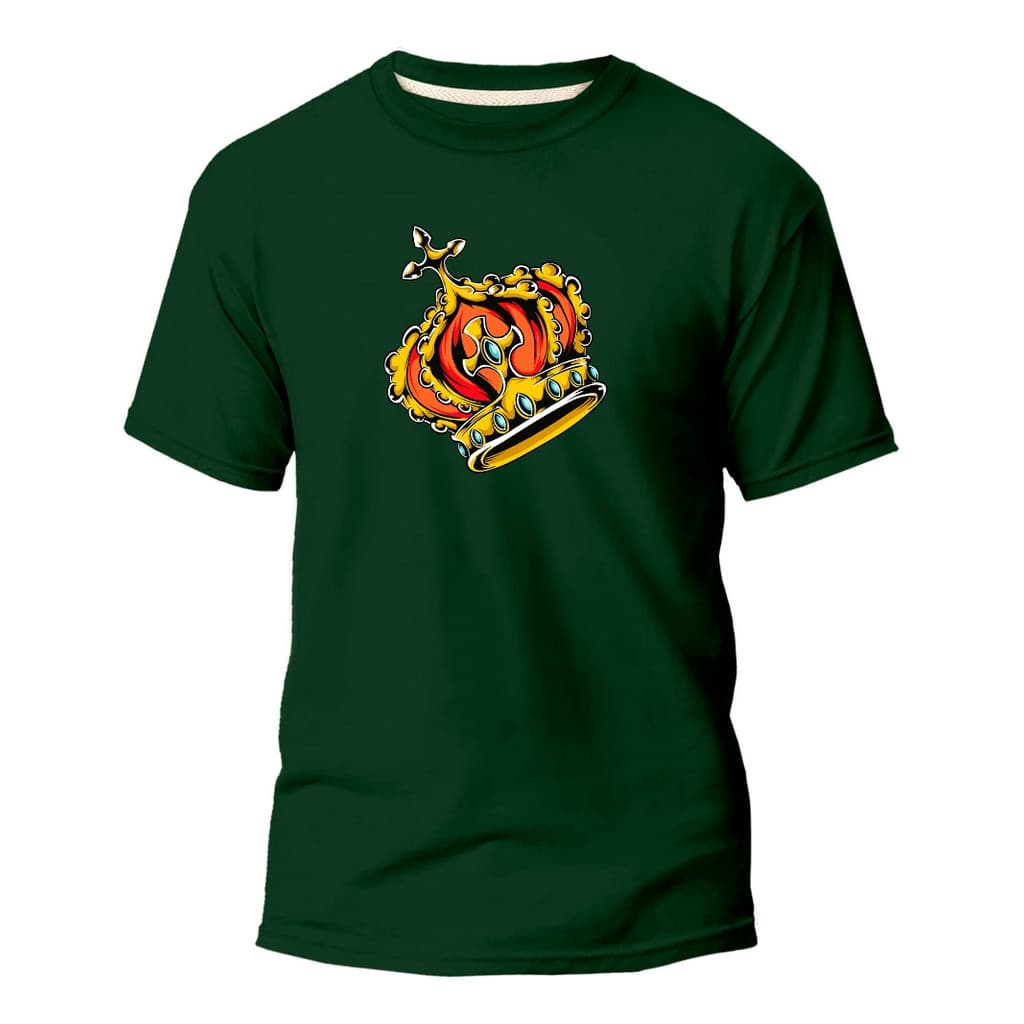 Camiseta Basica Algodão Premium Estampa Digital Coroa Rei