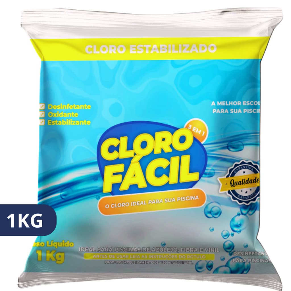 Cloro 3 Em 1 - Desinfetante Oxidante Estabilizante | Clorofacil Ultraclor 1KG