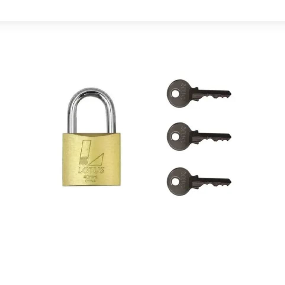 Cadeado 40mm Latão Com 3 Chaves