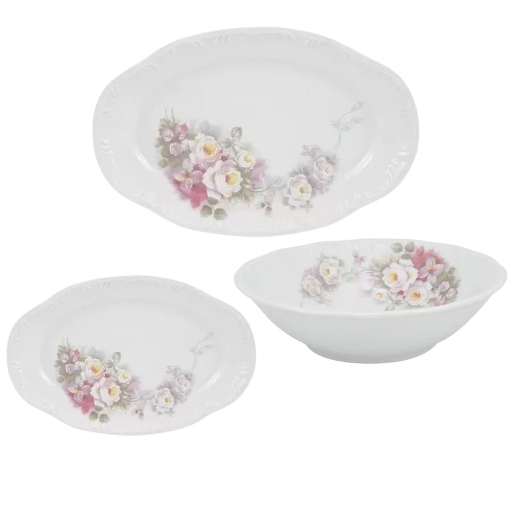 Travessas e Saladeira Eterna 4pç Porcelana Schmidt