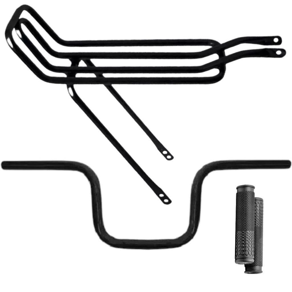 Guidão Cg Titan Bicicleta + Bagageiro Garupa Rabetão Garupeira kit mobilete para bike bicicleta aro 20 24 26