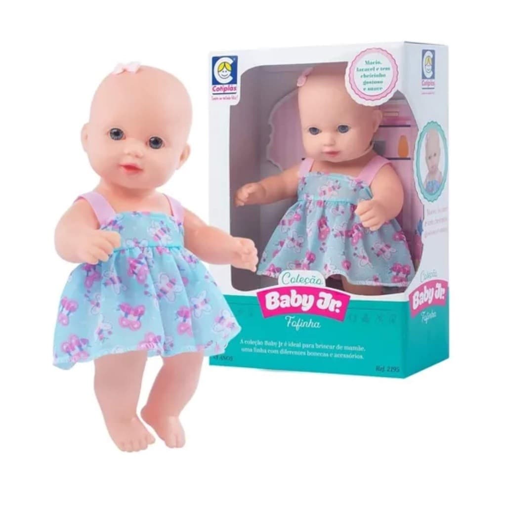 Boneca Baby Junior Fofinha 27cm em Vinil Cotiplas - 2195