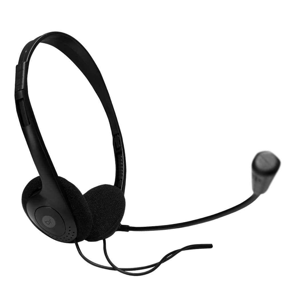 Headset Office Stereo Usb Com Adaptador Usb-C Preto Bright