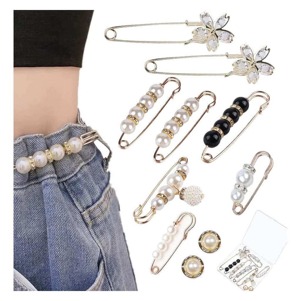 Broche De Ajuste De Roupas De Calça Apertada De Pinho Kit Perola 10