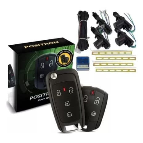 Kit Alarme Carro Positron Blade + Trava Eletrica 4 Portas + Chave Canivete