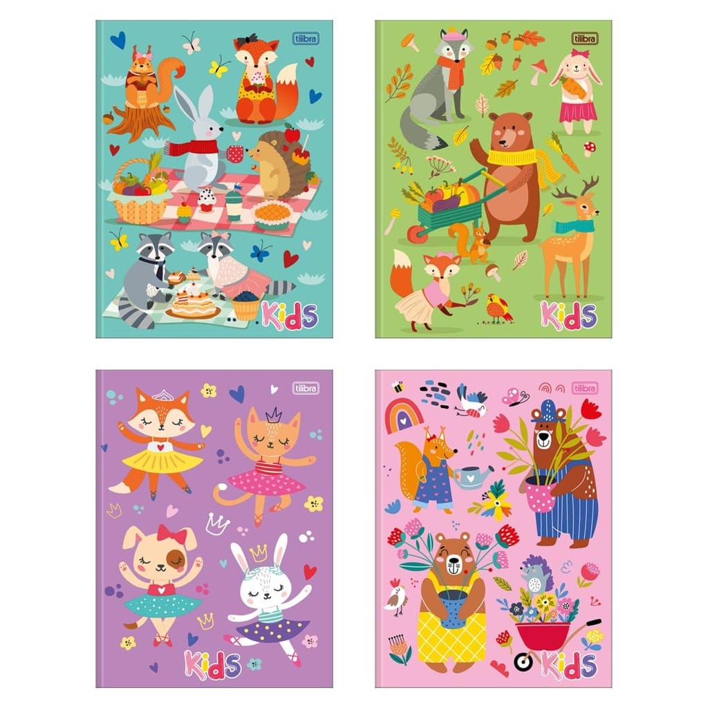 Caderno Brochura Grande Sapeca Kids Feminino 48 Folhas Tilibra