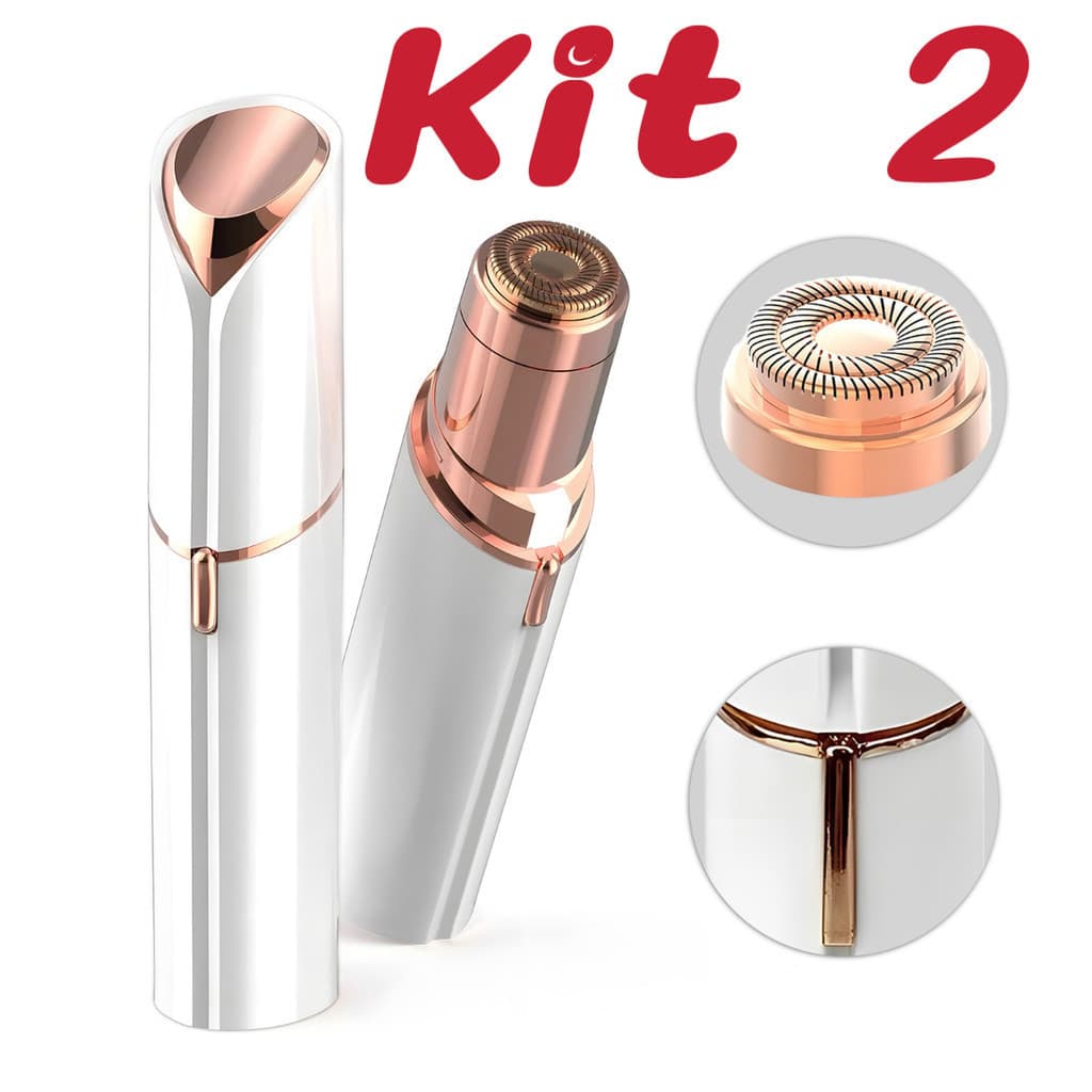 Kit 2 Batom Portátil Depilador Facial Buço Rosto Aparador Pelos