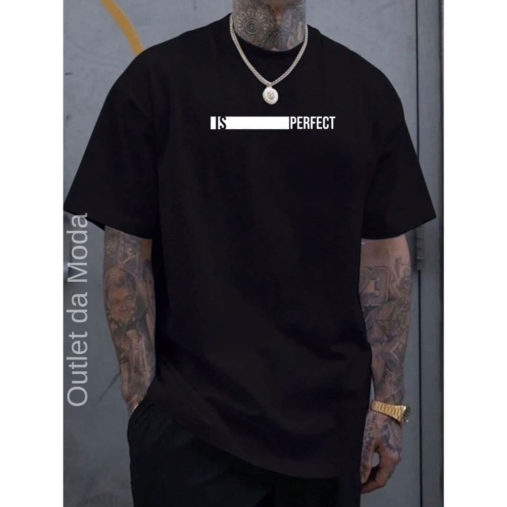 Camiseta Masculina IS PERFECT 100% de algodão malha premium