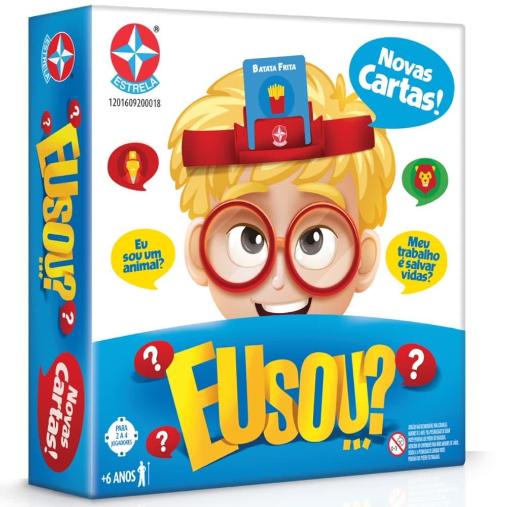 JOGO EU SOU...? ESTRELA BRINQUEDOS TABULEIRO PERGUNTAS MESA ADVINHA CARTAS APP APLICATIVO MÍMICA