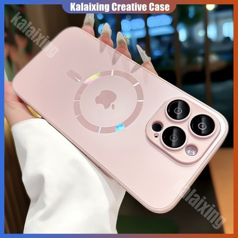 Capa Magnética Fosca De Luxo Para IPhone 16Plus 16 15 Pro Max 14 13 12 11 Com Filme De Proteção De Lente De Câmera De Te