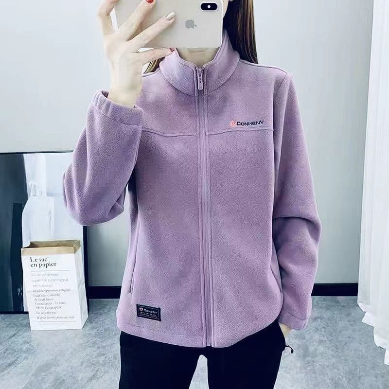 Jaqueta Feminina De Lã polar De Inverno Quente Acolchoada