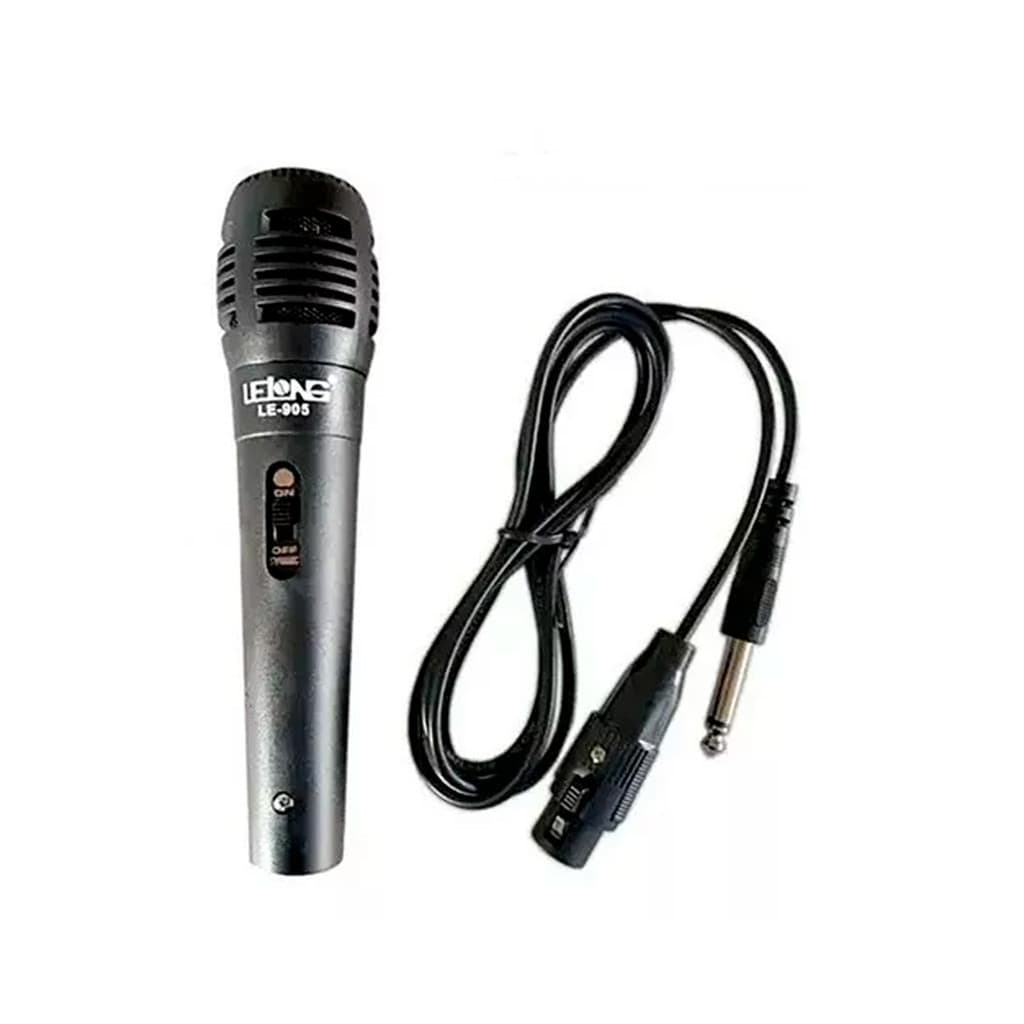 Microfone Dinâmico De Mão Com Fio 2.5m Cardioide P10 LE-905