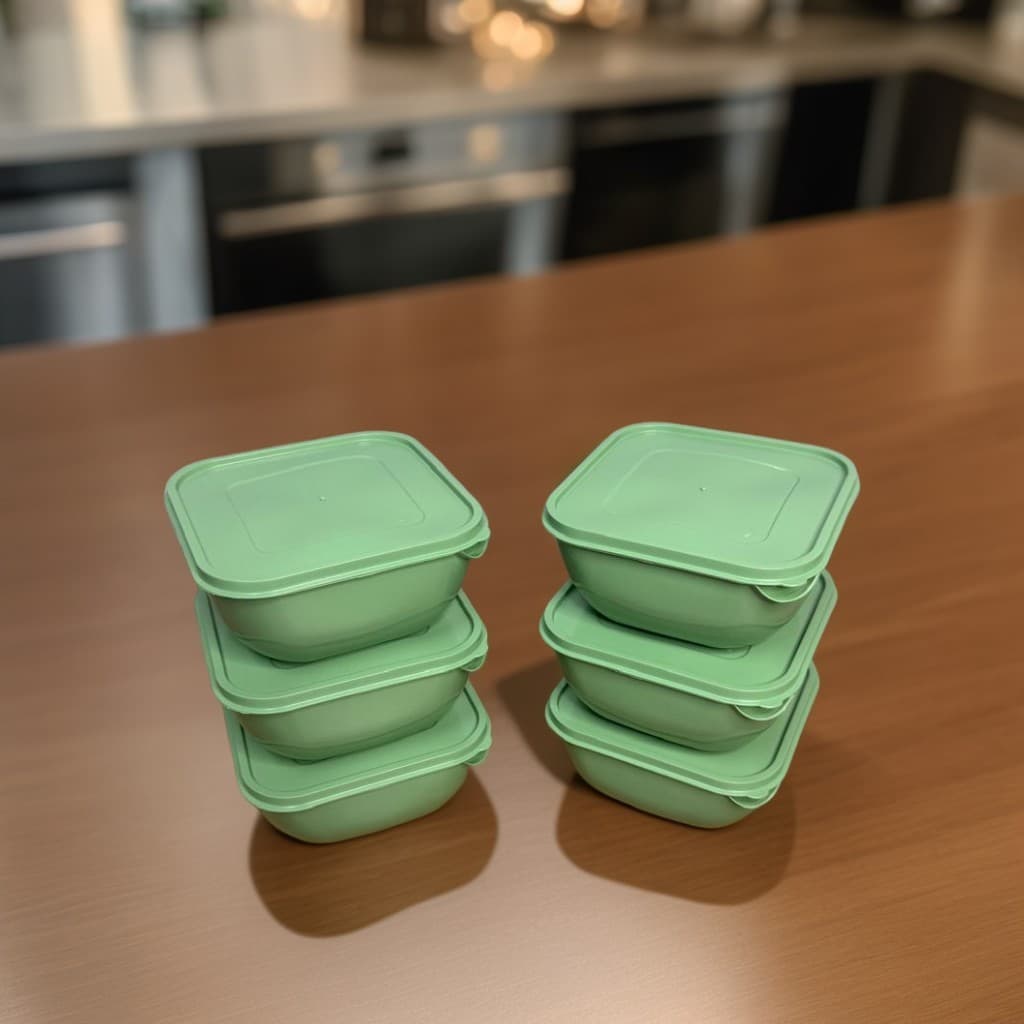 Kit 6 Potes Plásticos Quadrados