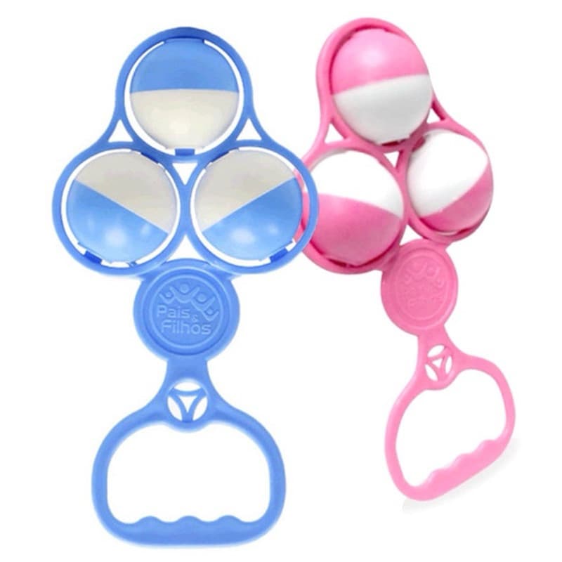 Chocalho Para Bebê Brinquedo Sensorial Azul Pais e Filhos