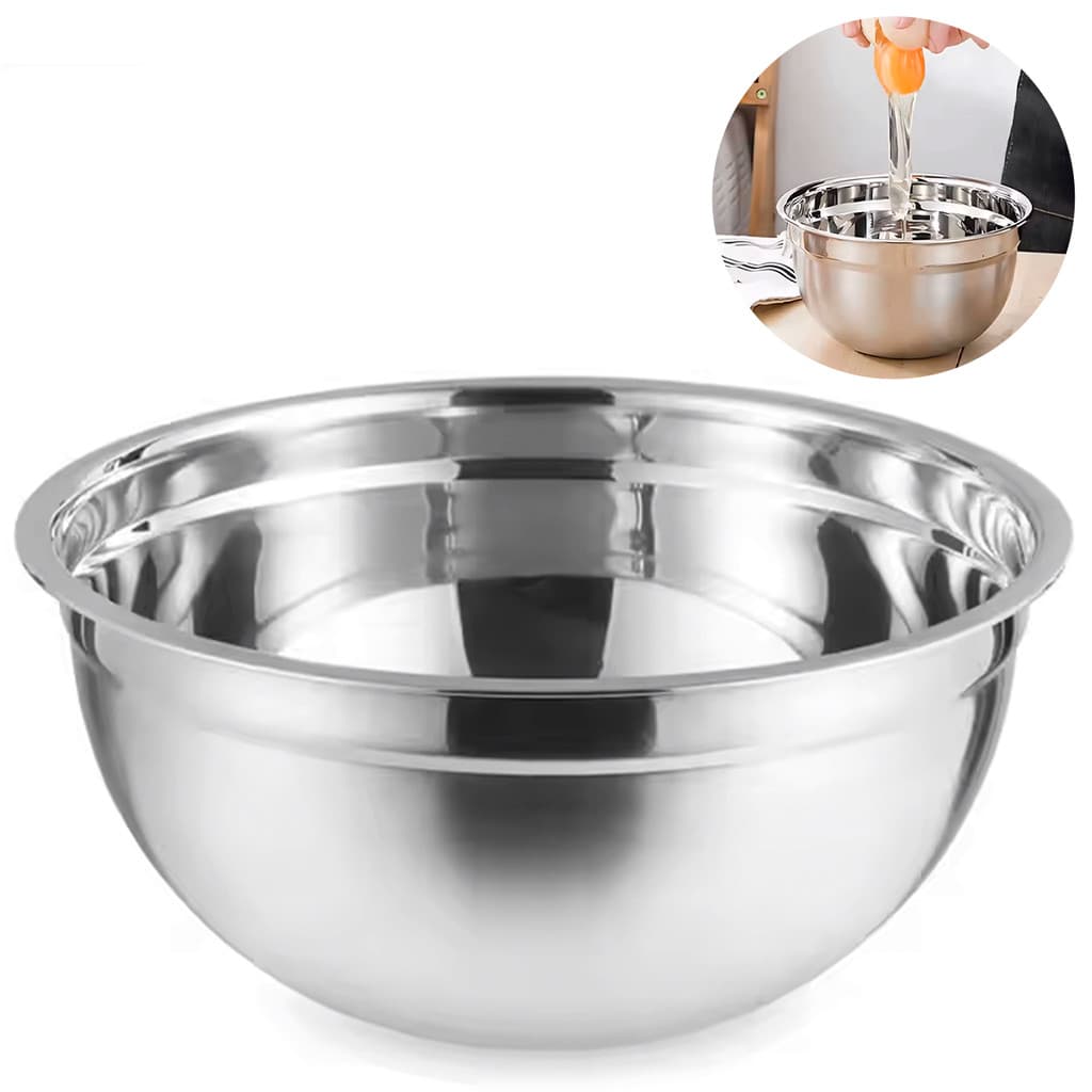Bowl 24cm Aço Inox Fundo 2400ml Alta Qualidade Profissional