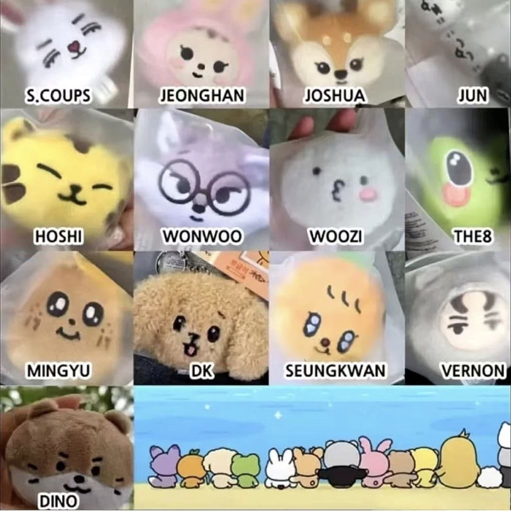 Kpop Ídolo Dezessete Chaveiro De Pelúcia Saco Charme Pingente JEONGHAN JOSHUA JUN WONWOO HOSHI Animais Bonitos Bonecas C