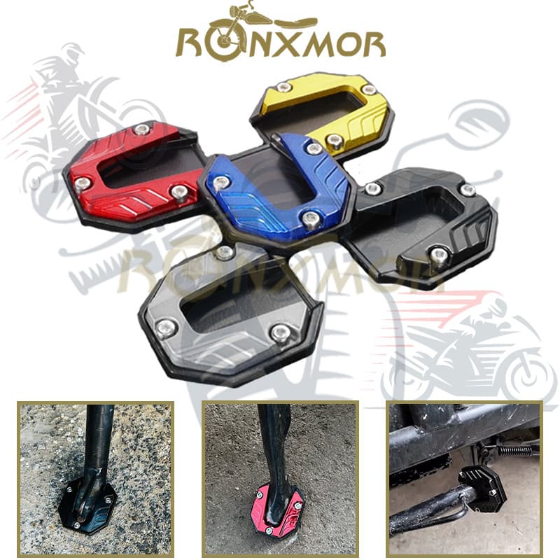 RONXMOR 1PC Full Die-casting Universal Side Brace Extender Assento Motocicleta Kickstand Antiderrapante Ampliar Extensor