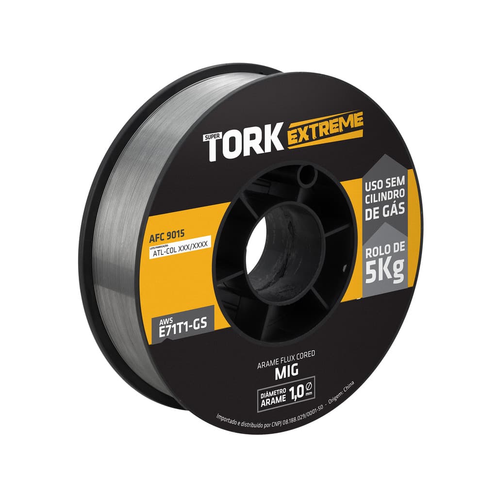 Arame Para Solda MIG Uso Sem Gas 1.0mm Rolo de 05 Kg Tork