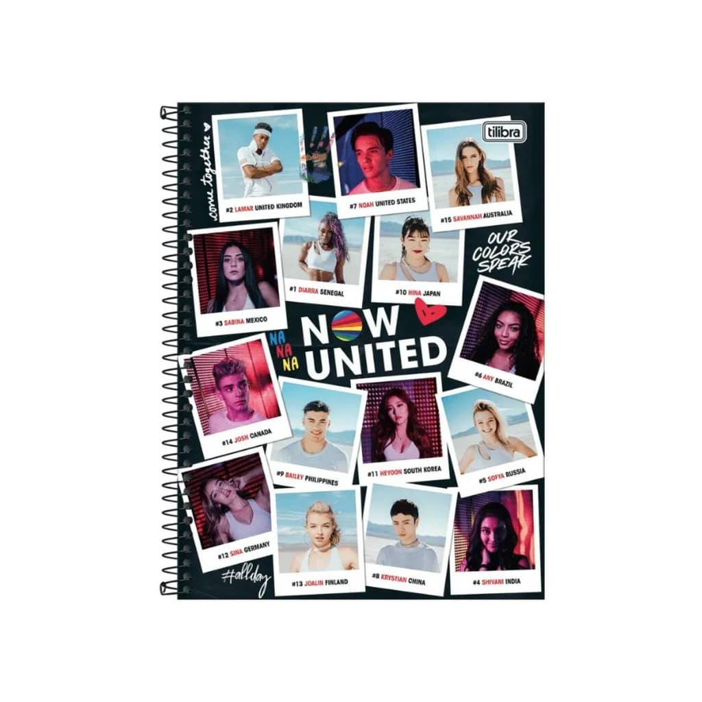 Caderno 1 Matéria Now United 80 Folhas Universitário Escolar