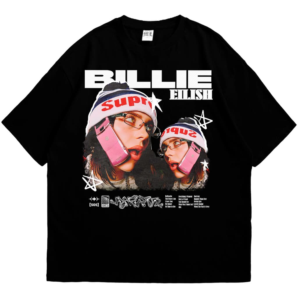Camiseta Tshirt Billie Eilish Algodão Streetwear Estampada Unisex