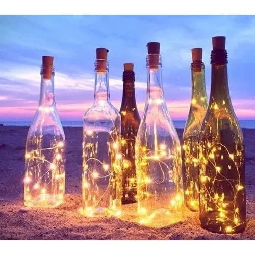Fio De Led Rolha De Led Garrafa Fio De Fada 2m Decoração Branco Quente Frio