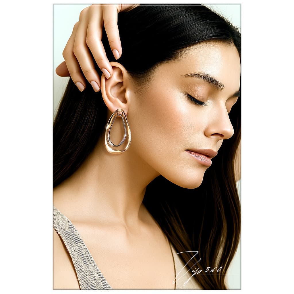 ✨ Brinco 2 em 1 Orgânico Gota Vazado Folheado Ouro 18K e Prata | Brinco Feminino Elegante ✨