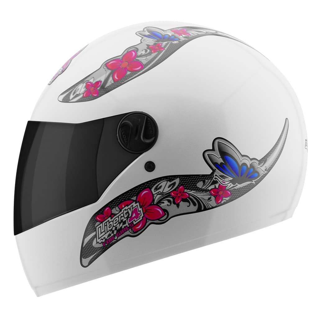 Capacete Fechado Pro Tork Liberty 4 Girls Branco Tam. 60 Vis. Fume