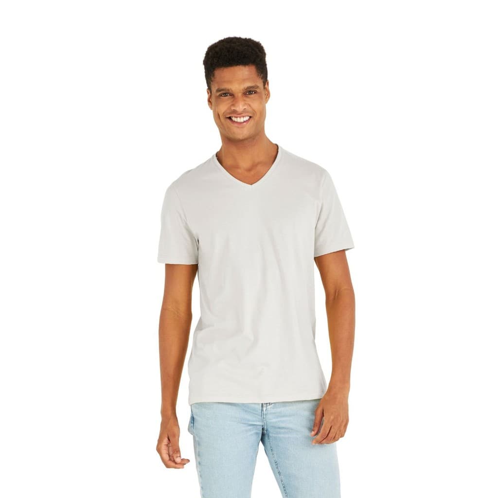 CAMISETA MASCULINA 100% ALGODÃO MANGA CURTA GOLA V KB211