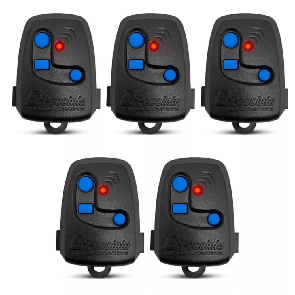 KIT 5 CONTROLES REMOTO CASA RESIDENCIA PARA PORTAO AUTOMATICO NICE PECCININ TX 3C PRETO