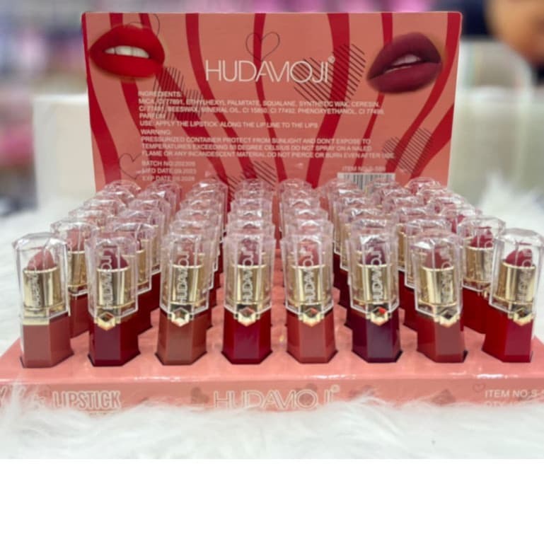 Box 48 - Batom Lipstick Bastão Matte Dia a Dia Hudamoji - Atacado Revenda