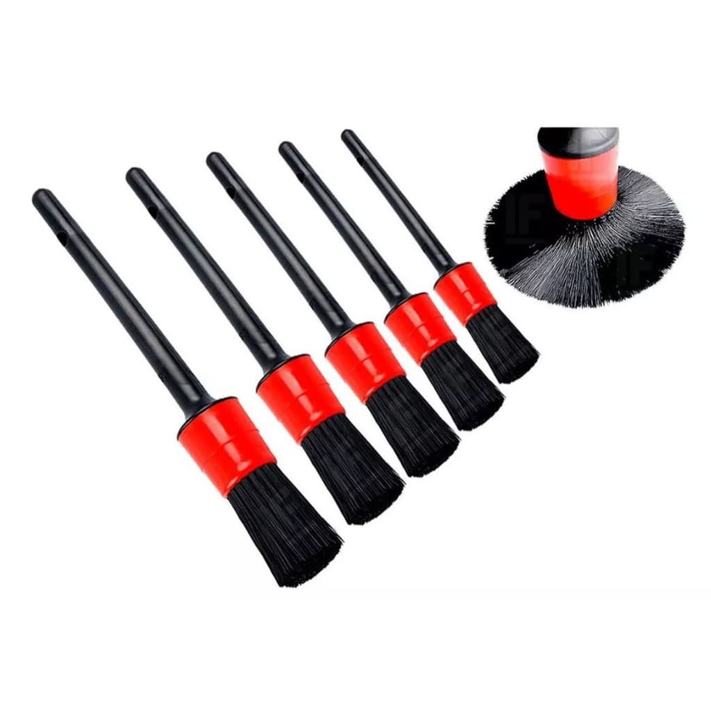 Kit Pincel Para limpeza Lavagem Automotiva Detalhada Uso Interno e Externo 5 peças Pronta Entrega