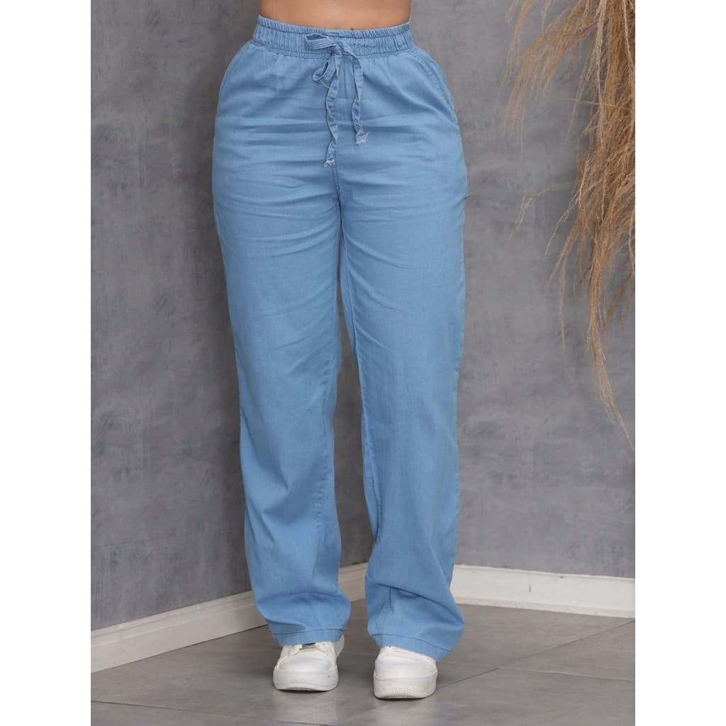 Calça Jeans Feminina Jogger Com Cintura De Elástico