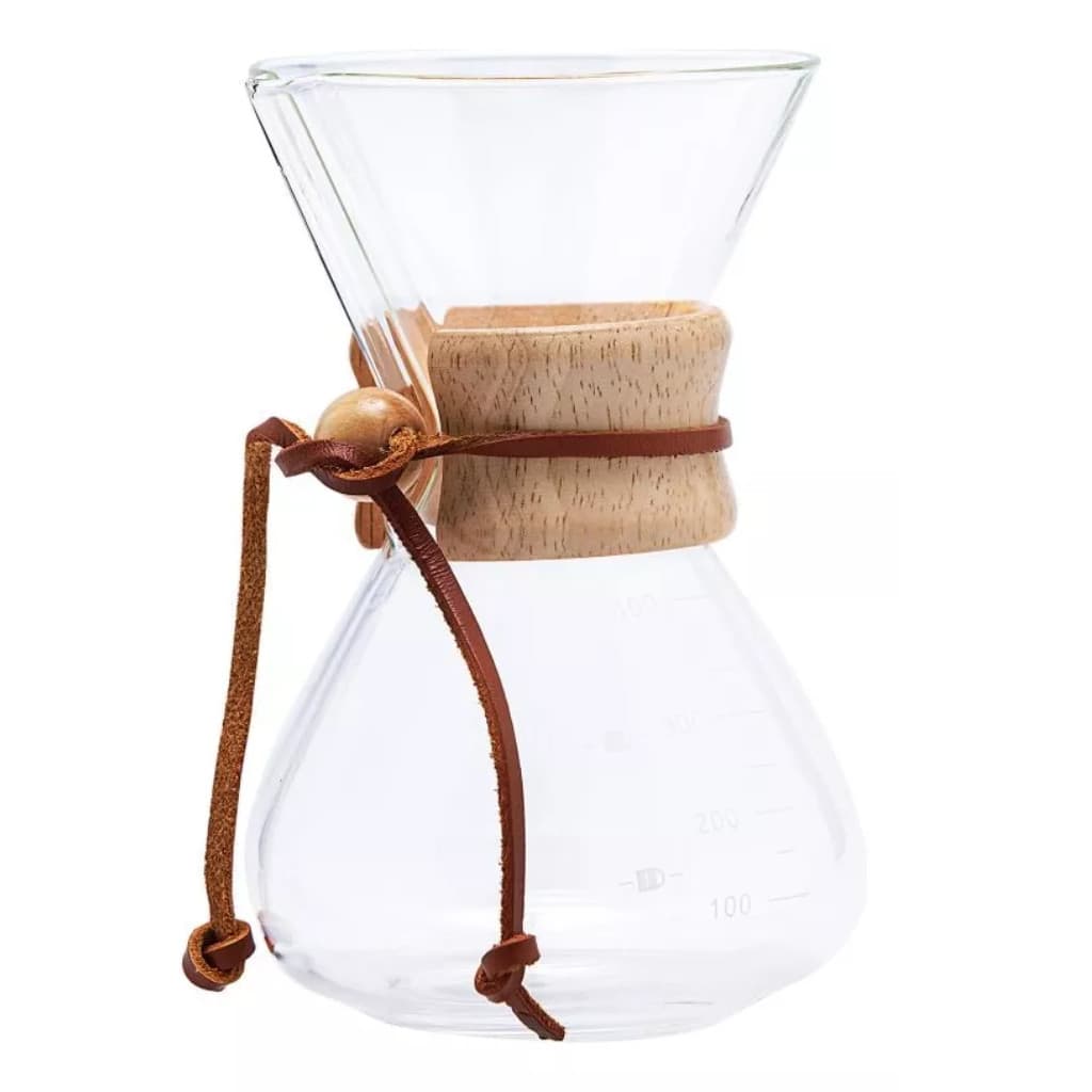 Passador de Café em Vidro com Colar de Madeira Oxford 400ml