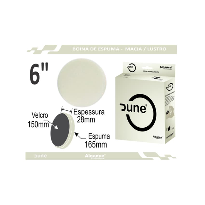 Dune Branca 6" Lisa - Macia - Rotativa - Alcance