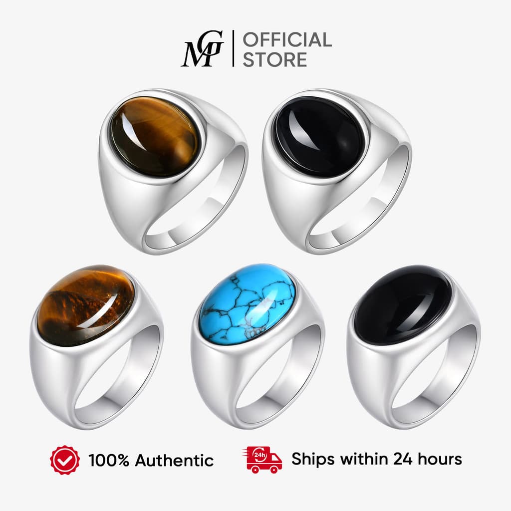 MG Anel Masculino De Pedra Natural 7-13 Tamanhos Olho De Tigre Preto Ônix Faixa Larga , Joias Espirituais De Aço Inoxidá