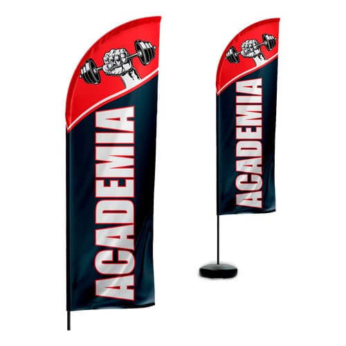 Wind Banner Academia 2 Metros Dupla Face Apenas Tecido