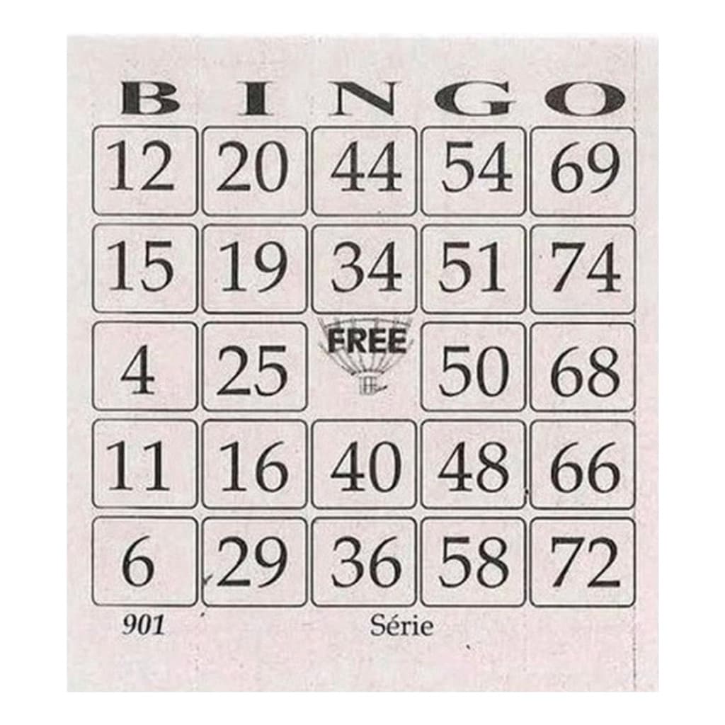 Cartela De Bingo Tamoio Jornal - 5 Blocos De 100 Folhas