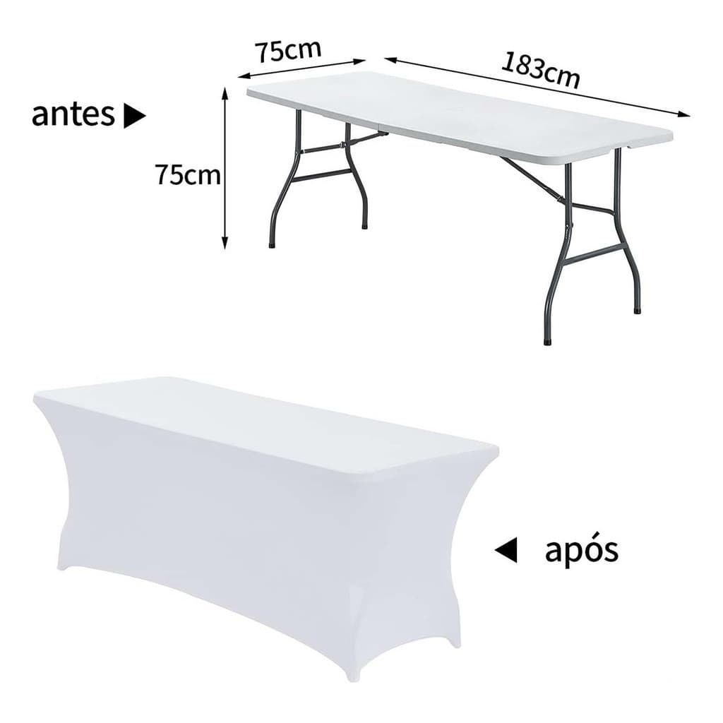 Toalha De Mesa Elástica Retangular Oxford De 1.83 m