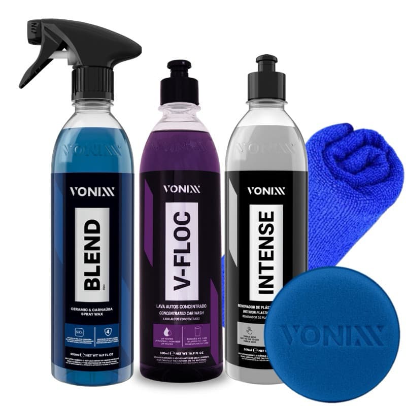 Kit Cera Blend Spray Shampoo V-floc Intense Revitalizador De Plastico Vonixx