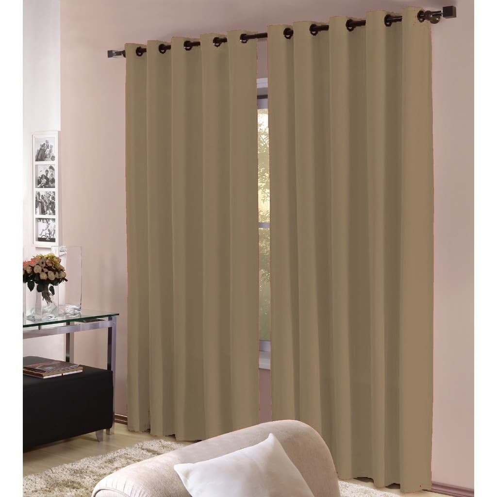 Cortina Roma  2,00 x 1,70 Para Quarto Ou Sala Corta Luz Avelã