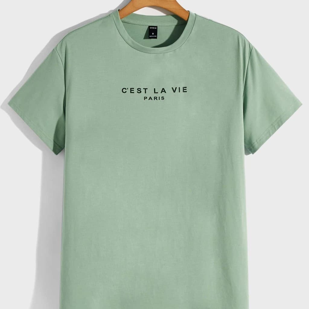Manfinity Hypemode Homens Algodão Gráfico de Slogan Camiseta