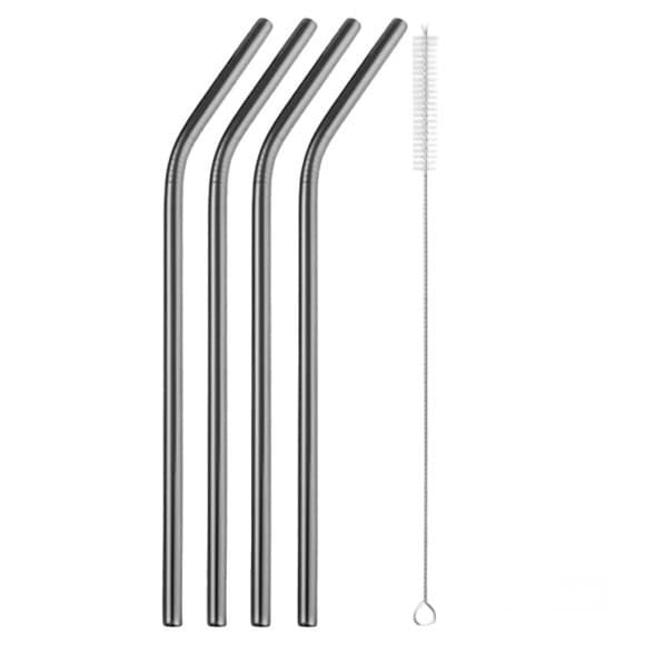 Canudo de Inox com Escova + Embalagem de Transporte 4 peças - HM5510